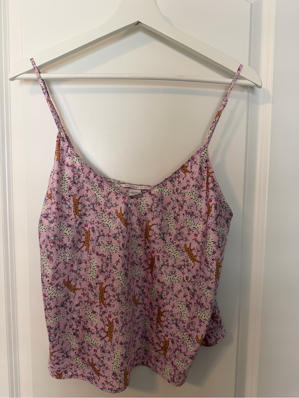 Victoria's Secret Pink Floral & Leopard Print Spaghetti Strap Cami